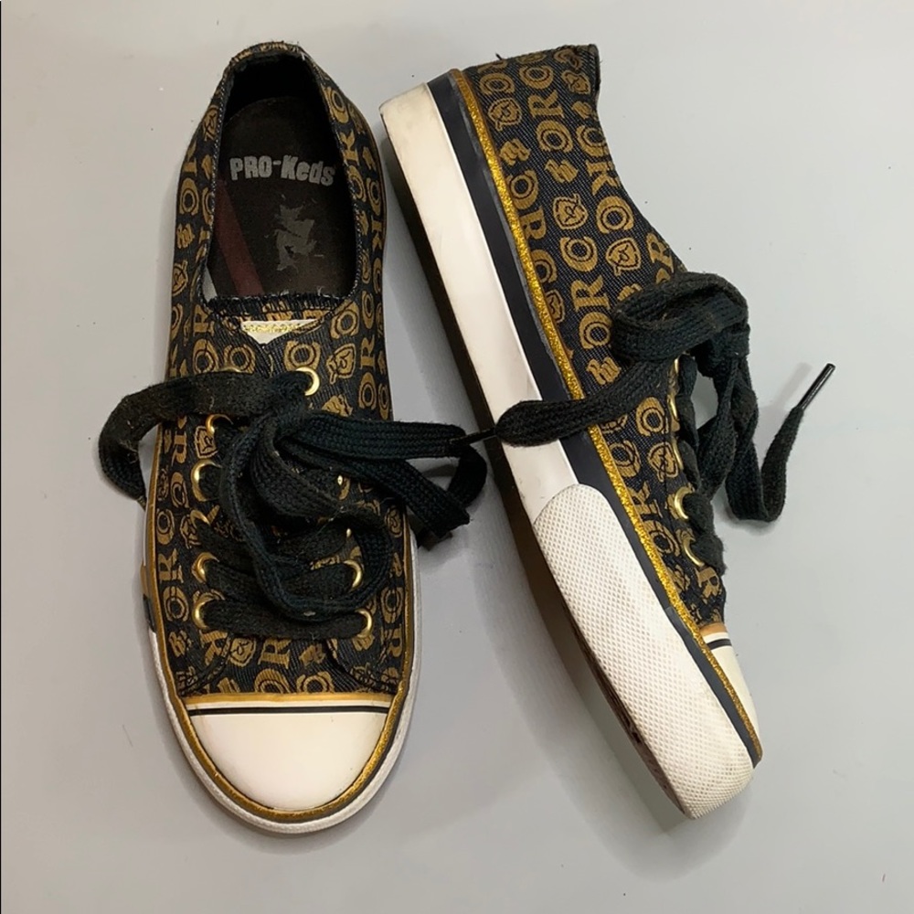 Pro-Keds Roca Wear black/gold sneakers sz 7.5